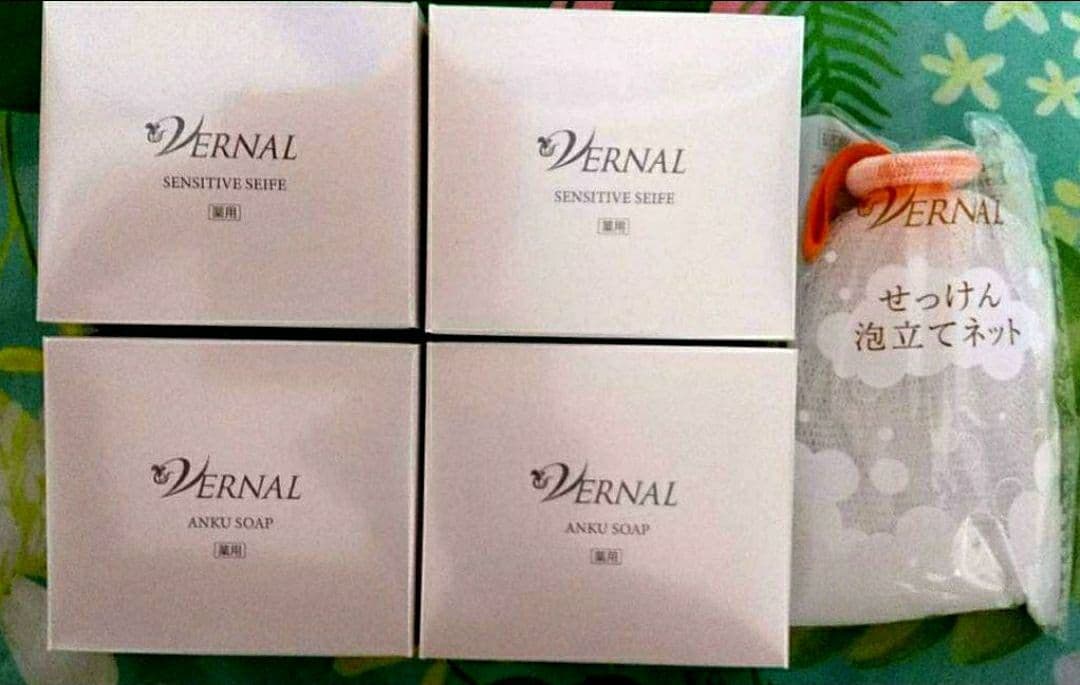 泡立てネット付き☆　ヴァーナル　石鹸　4個セット VERNAL（ヴァーナル） ベーシックせっけん4個セット（アンク1ザイフ3