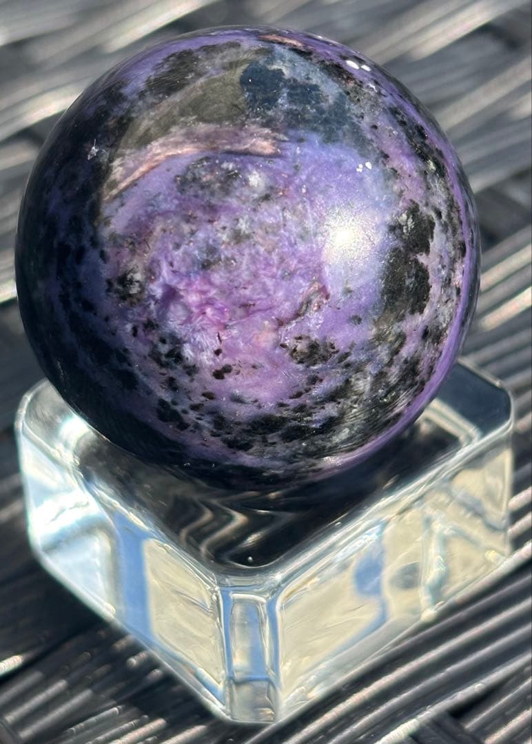 【天然石】スフィア　チャロアイト⑧ チャロアイト/ロシア産/スフィア 7.9cm | チルル