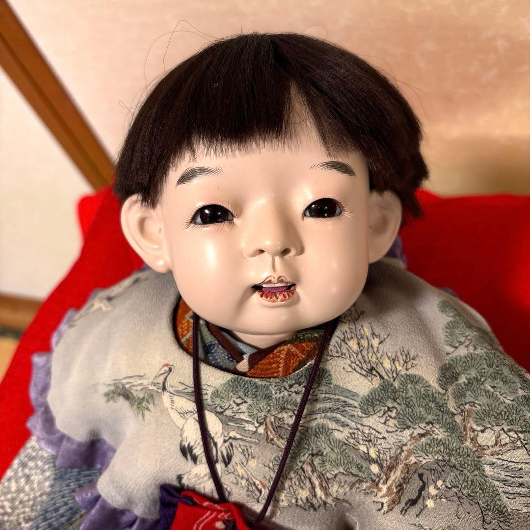 市松人形　「藤村明光」作　新品 市松人形 抱き人形 男の子(中) 藤村明光作 アウトレット - 雛人形・五